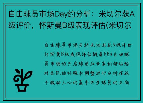 自由球员市场Day约分析：米切尔获A级评价，怀斯曼B级表现评估(米切尔和内斯)